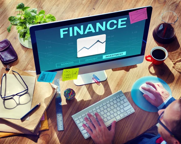 Man looking on computer monitor — Stock Photo, Image