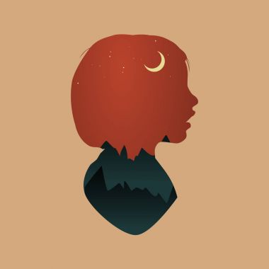 Silhouette kız ve doğa