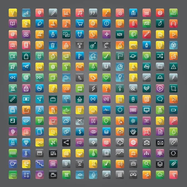 Icônes d'application créative colorée — Image vectorielle