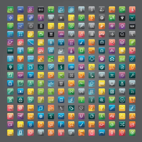 Icone colorate applicazione creativa — Vettoriale Stock