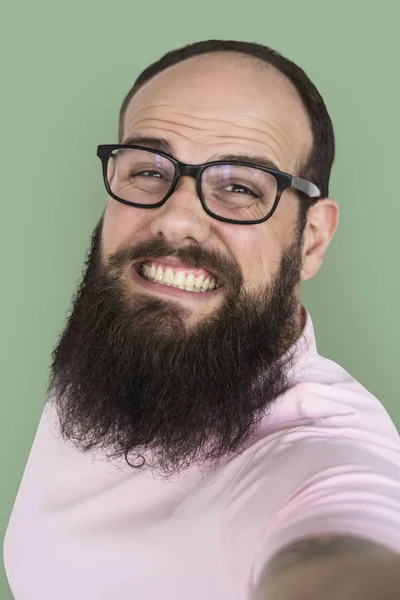 Człowiek w okularach i z brodą — Zdjęcie stockowe