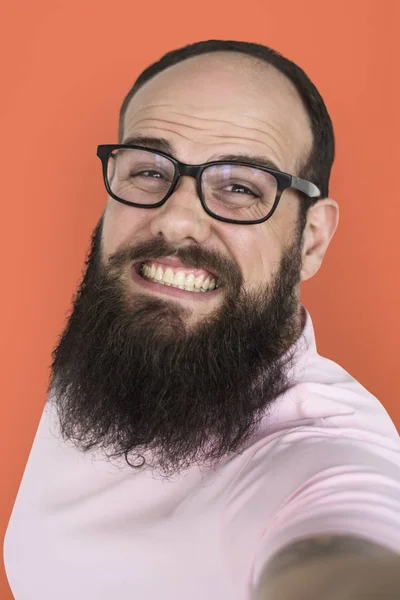 Homem de óculos e barba — Fotografia de Stock