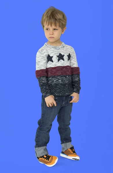 Kavkazské chlapeček v ateliéru — Stock fotografie