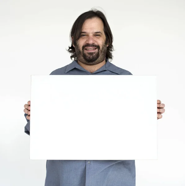 Bearded man in blue shirt — Stock Photo, Image