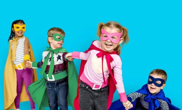 Children in Superhero costumes — Stock Photo, Image