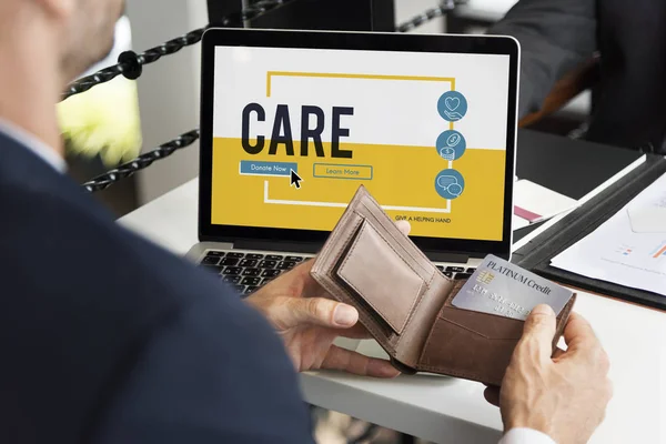 Businessman working on laptop — Stock Photo, Image