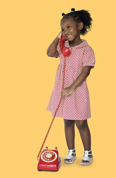 African girl Talking on Phone — Stock Photo, Image