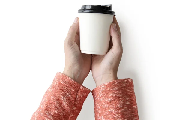 Ruka drží šálek kávy — Stock fotografie