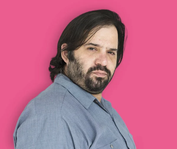 Hombre barbudo con camisa azul —  Fotos de Stock