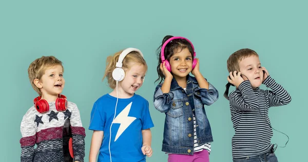 Çocuk müzik kulaklık — Stok fotoğraf
