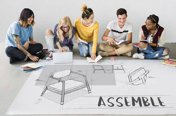 Studenten die samen studeren — Stockfoto