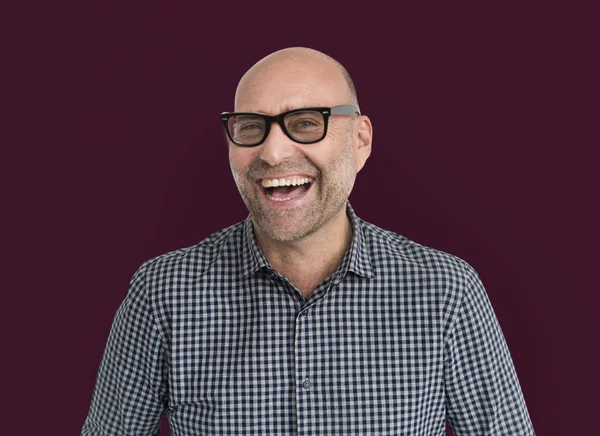 Rire Homme à lunettes — Photo