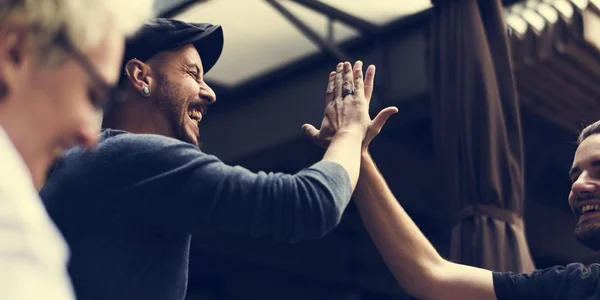 Hombre Hands giving High Five —  Fotos de Stock