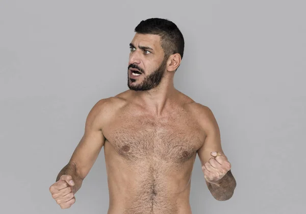 Uomo in posa in topless — Foto Stock