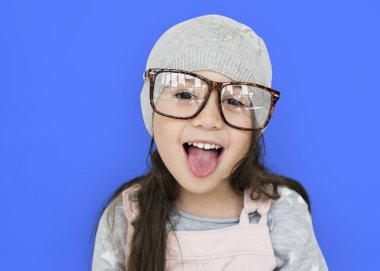 gözlük, sevimli küçük kız