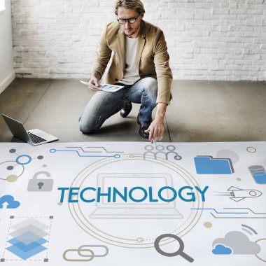 Poster çalışma iş adamı