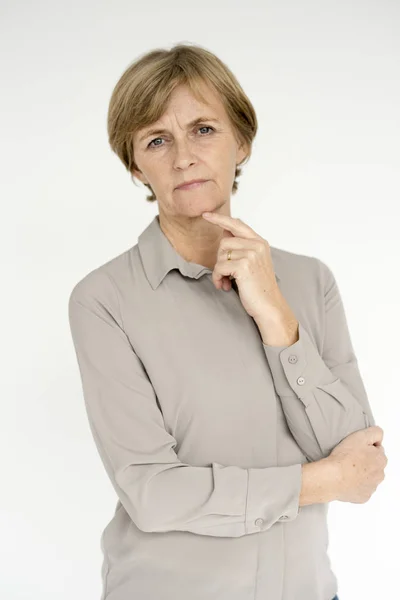 Bored mature woman — Stock Photo, Image