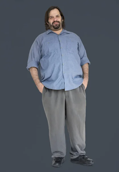 Hombre barbudo con camisa azul — Foto de Stock