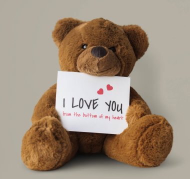 Oyuncak ayı kartpostal ile