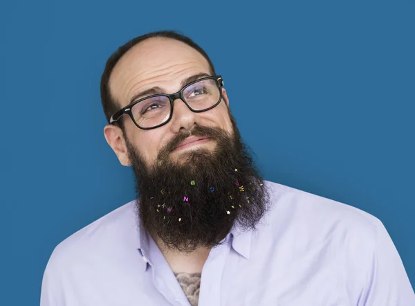 Mann mit Brille und Bart — Stockfoto