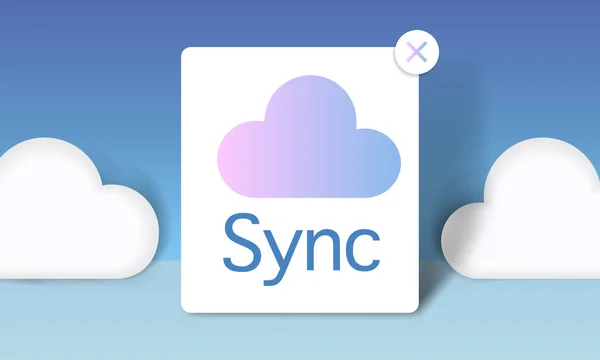 Šablona s Sync koncepce — Stock fotografie