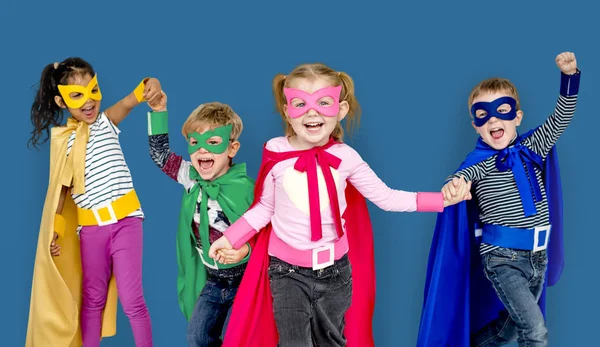 Children in Superhero costumes — Stock Photo, Image