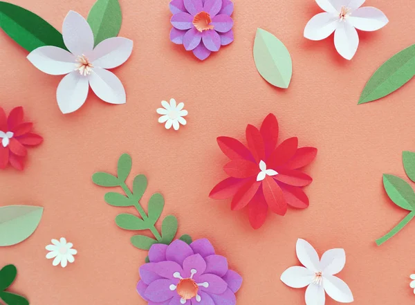 Handgemaakte papieren bloemen — Stockfoto