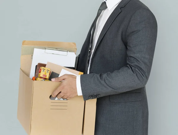 Uomo d'affari Holding Box — Foto Stock