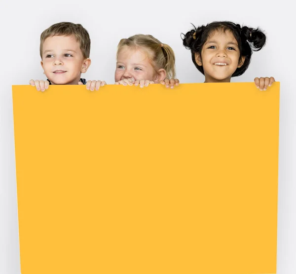 Children Holding Empty placard — Stock Photo, Image