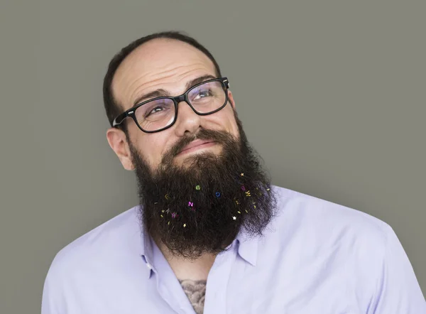 Homme à lunettes et barbe — Photo