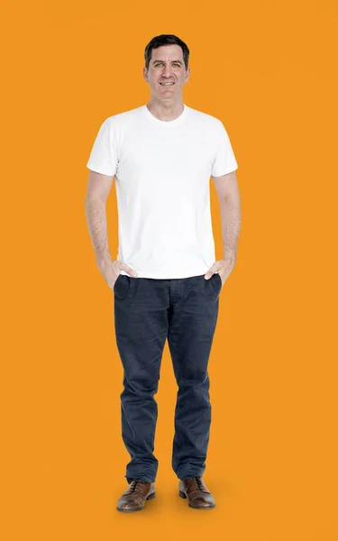 Άνθρωπος σε λευκό πουκάμισο — Φωτογραφία Αρχείου