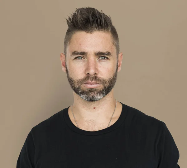 Caucasian Man with beard posing in studio — Stock Photo, Image