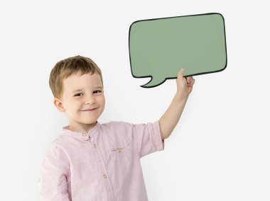 Çocuk Holding Kağıt konuşma balonu