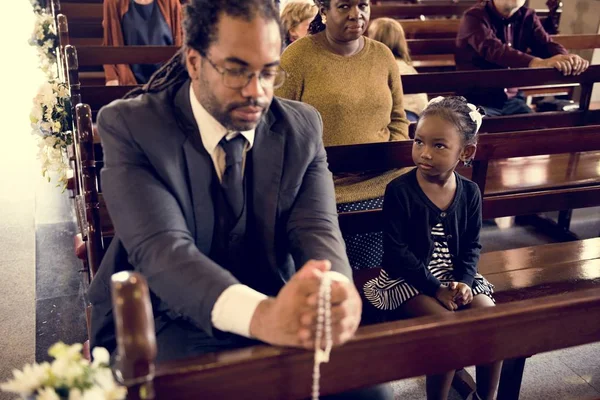 Group of people in church — Stock Photo, Image