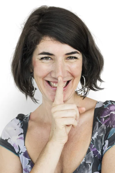 Mulher branca com cabelo curto — Fotografia de Stock