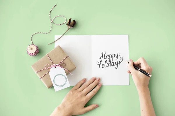 Handwritten greeting card — Stock Photo, Image