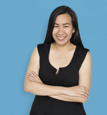 neşeli Asya gülümseyen kadın 