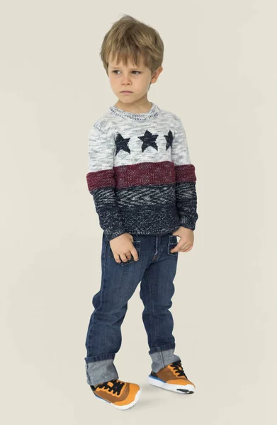 Little caucasian Boy in the studio — Stock Photo, Image