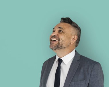 Stüdyo çekimi beyaz iş adamı 