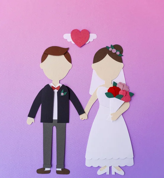 커플 결혼식의 종이 모형 — 스톡 사진