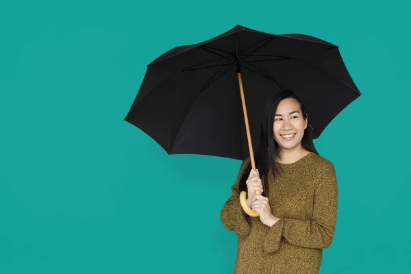 Asian Woman holding umbrella — Stock Photo, Image