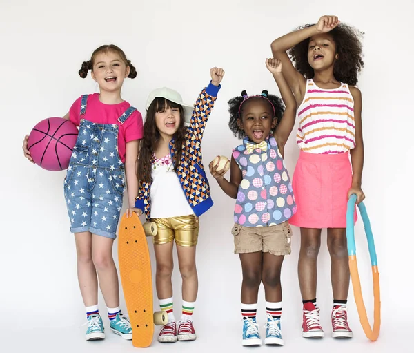 Little girls posing for camera — Stock Photo, Image