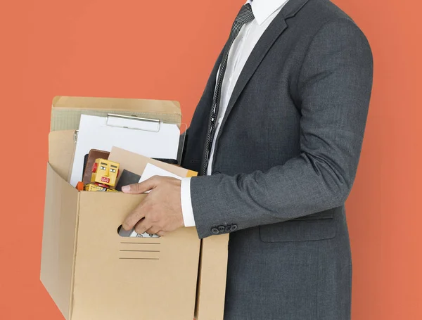 Hombre de negocios Holding Box — Foto de Stock