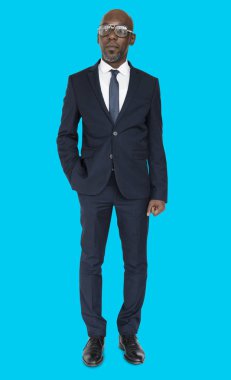 Afrika işadamı Studio poz