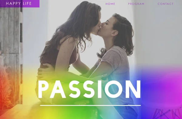 Pareja lesbiana enamorada — Foto de Stock