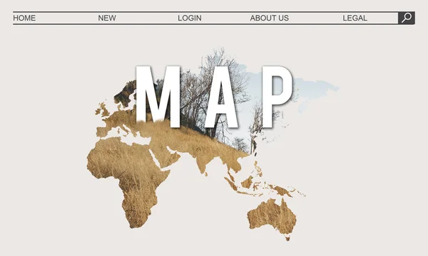 Template with Map concept — Stock Photo, Image