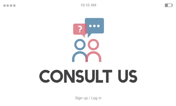 Plantilla con concepto de Consult Us — Foto de Stock