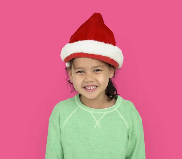 Nosit klobouk santa girl — Stock fotografie