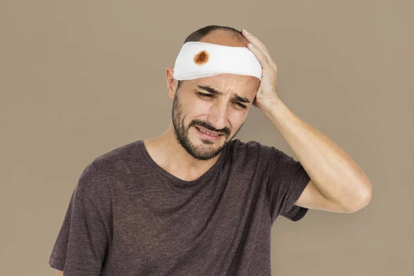 Unhappy man with headache — Stock Photo, Image