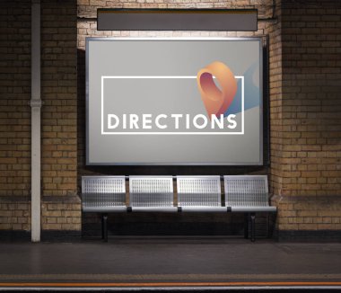 Otobüs durağı koltuklar ve işareti